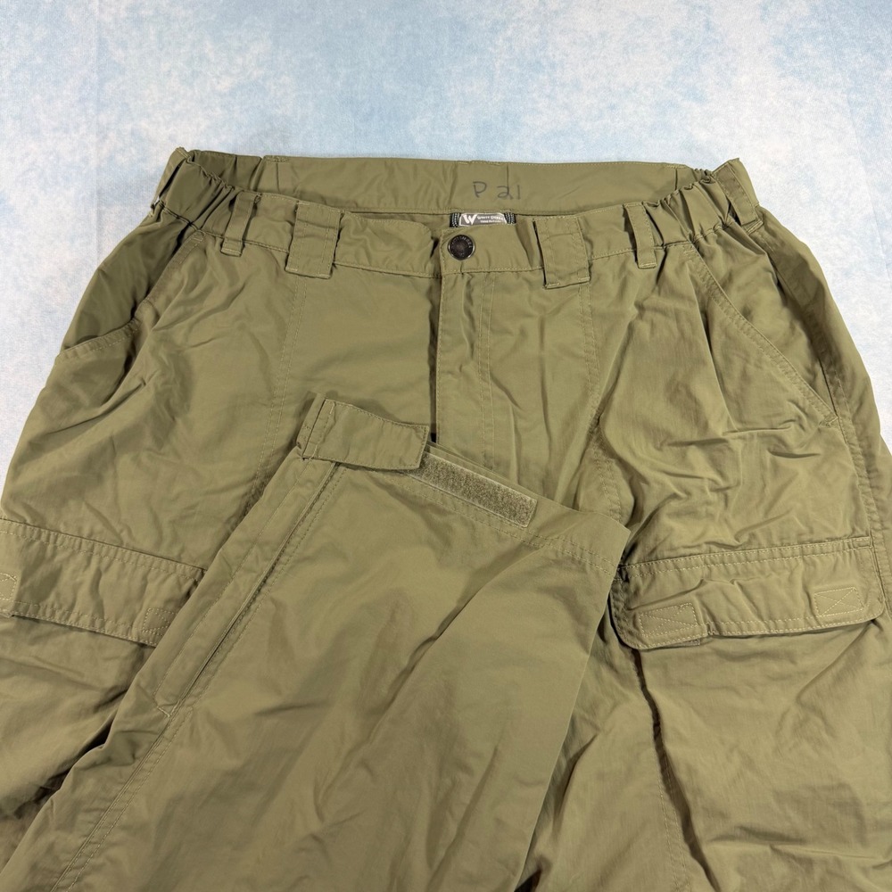 White Sierra Convertible Cargo Pants Mens L/32 Green Good Hiking Zip Off Leg